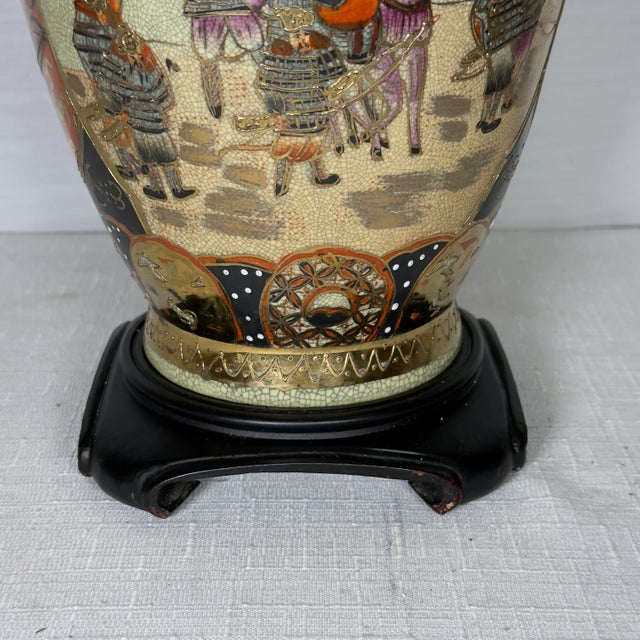 1970s Satsuma Style Chinoiserie Lamp by Turtle and Crane For Sale - Image 16 of 17