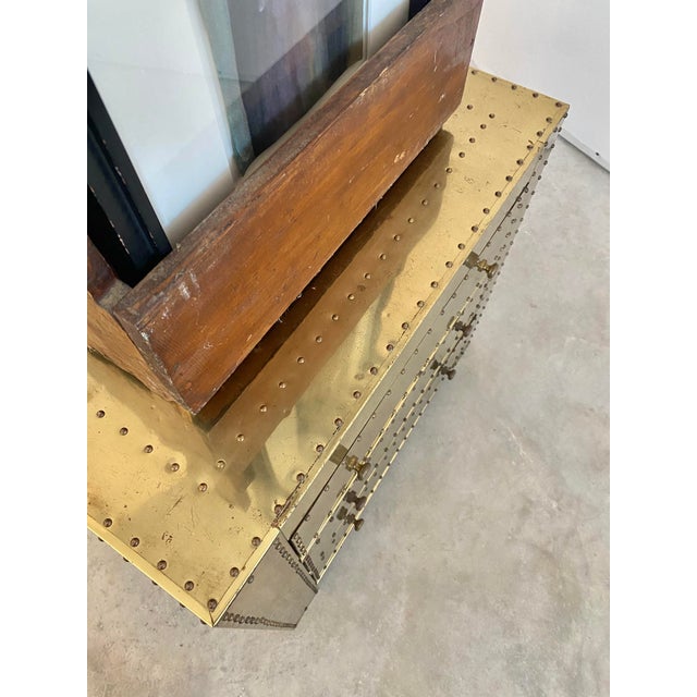 Brass 1980s Sarreid Style Brass Clad 3 Drawer Chest For Sale - Image 8 of 16