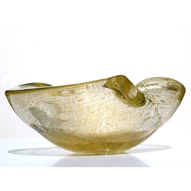 Mid-Century Modern Seguso Murano Gold Glass Big Bowl, 1960s For Sale - Image 3 of 7