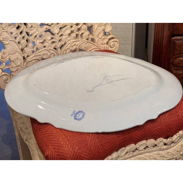 Blue 19th Century Blue and White Platter For Sale - Image 8 of 9