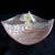 Murano Antique Murano Pink Opal Gold Flecks Iridescent Diamond Quilted Surface Italian Art Deco Glass Serving Bowl For Sale - Image 4 of 12