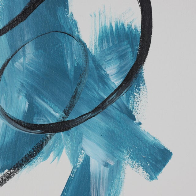 Paint "Abstract Fluidity" Contemporary Abstract Mixed-Media Painting For Sale - Image 7 of 11