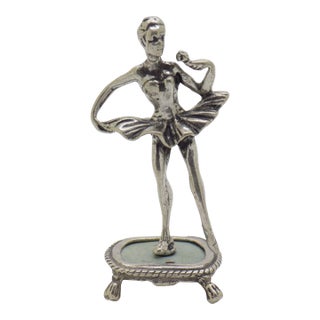 Vintage Italian Handmade Genuine Silver 800 Ballerina Dancer Figurine Miniature For Sale