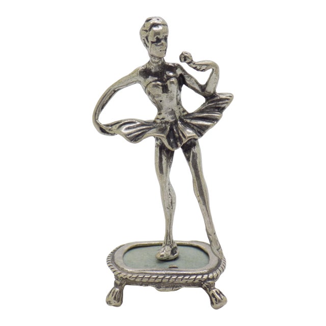 Vintage Italian Handmade Genuine Silver 800 Ballerina Dancer Figurine Miniature For Sale