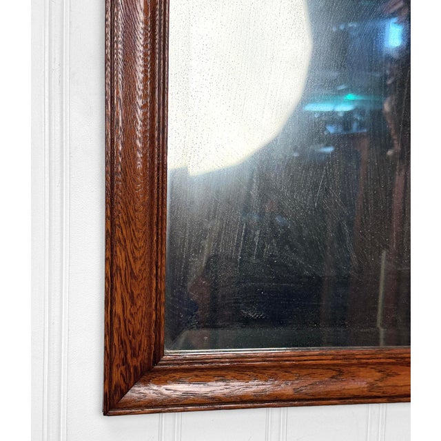 Antique Traditional Oak Beveled Glass Rectangle Wall Mirror - 18x28 For Sale - Image 10 of 10