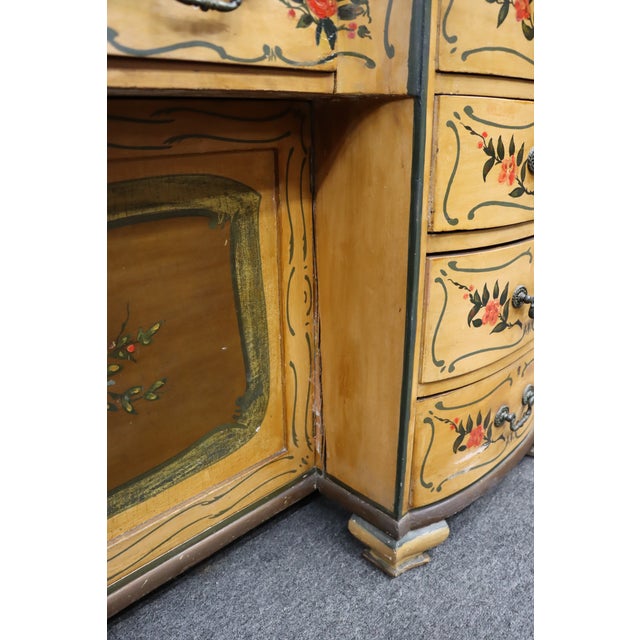 Venetian Style Hand-Painted Kneehole Desk For Sale - Image 11 of 18