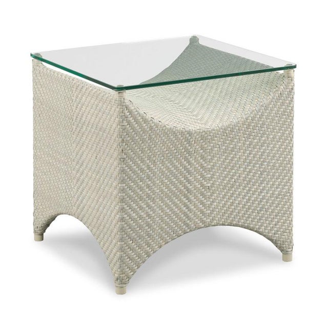 Transitional Ventana Side Table in Light Gray For Sale - Image 3 of 3