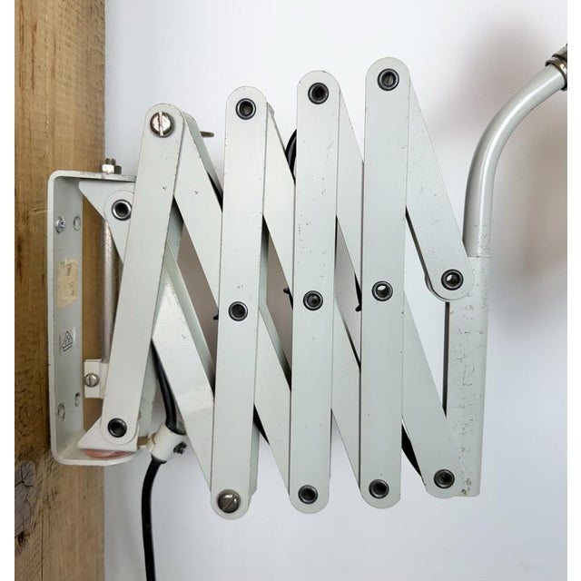 Industrial German Grey Scissor Wall Lamp from SIS, 1960s For Sale - Image 13 of 18