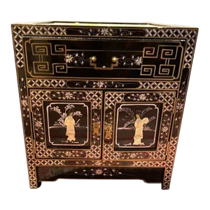 Vintage Chinoiserie Style Mother of Pearl Inlaid Cabinet