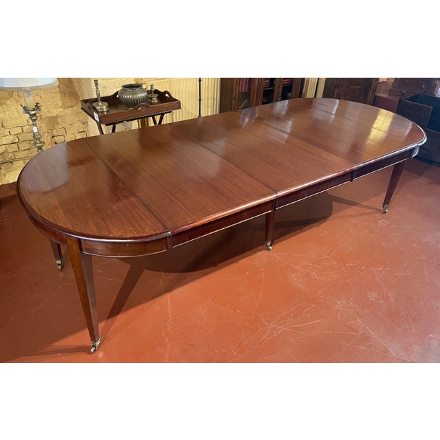 Louis XVI Style Extendable Mahogany Dining Table with Frieze, 19th Century For Sale - Image 13 of 15