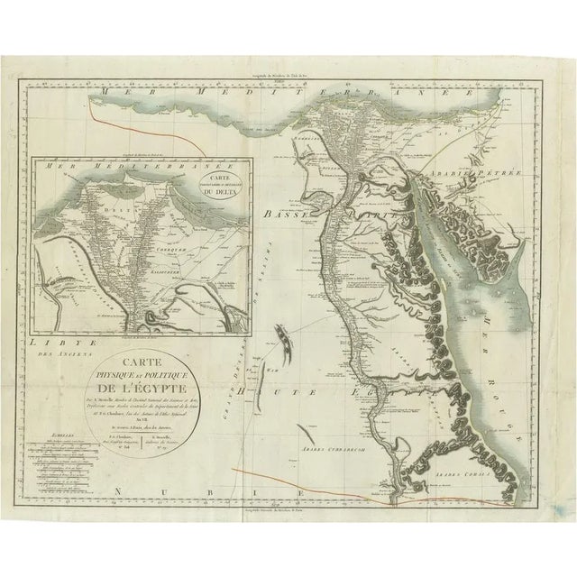 Antique Map of Egypt with Detailed Inset of the Nile Delta, 1799 For Sale - Image 11 of 11