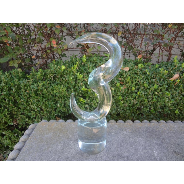 Vintage Abstract Modernist Glass Sculpture Signed d'Este Bruno For Sale - Image 10 of 11