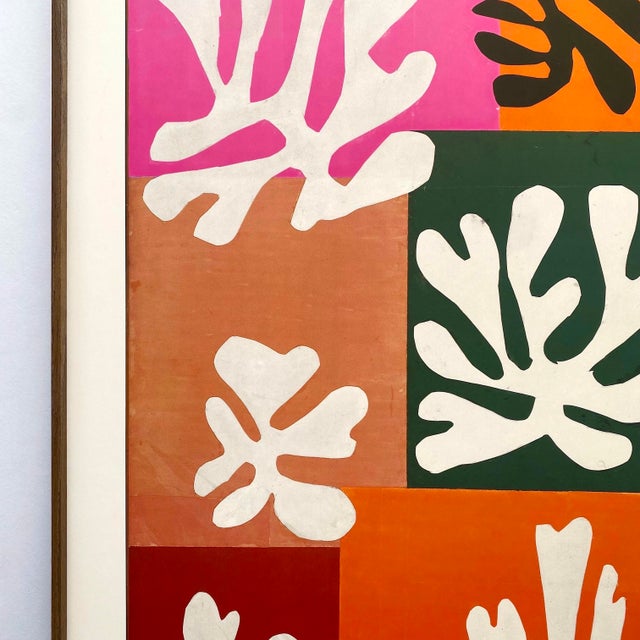 Metal Henri Matisse Vintage 1989 Modernist Lithograph Print Framed Museum Poster " Snow Flowers " 1951 For Sale - Image 7 of 18