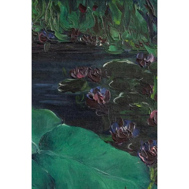 Marcel Pottier, Waterlilies, Oil Painting on Canvas, Early 20th Century For Sale - Image 5 of 9