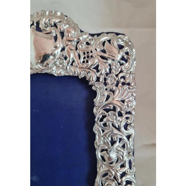 Gold Antique Neoclassical Sterling Silver Photograph Frame from James Deakin & Sons, 1900 For Sale - Image 8 of 14