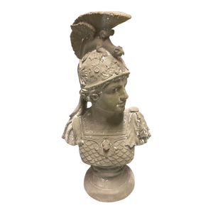 Neoclassical Style Cast Iron Bust of a Roman Warrior