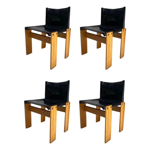 Monk Chairs attributed to Afra & Tobia Scarpa for Molteni, Italy, 1974, Set of 4 For Sale