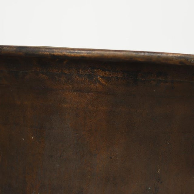 Brown Very Large Antique Rustic Patinated Copper Kettle / Planter For Sale - Image 8 of 11