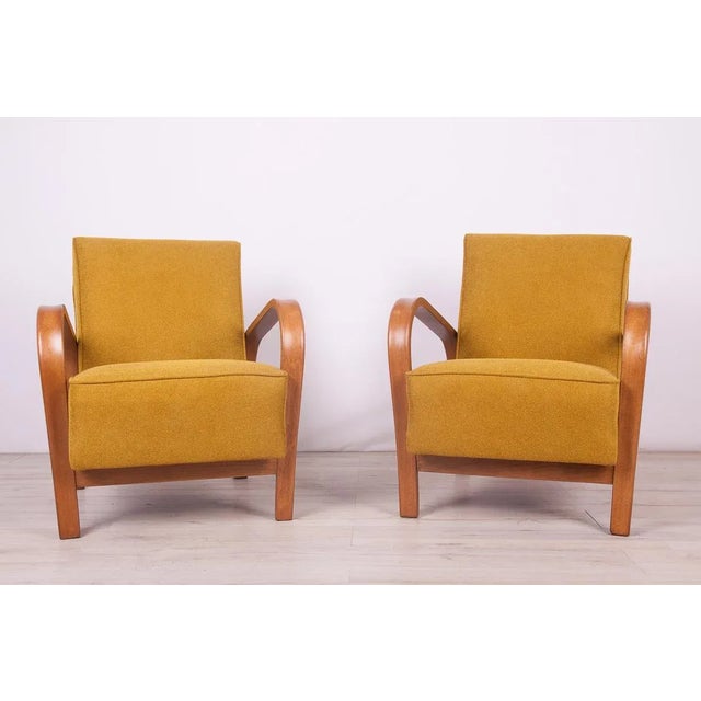 Set of Lounge Chairs in Beech by Karel Kozelka & Antonin Kropacek, 1940s For Sale - Image 17 of 17