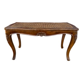 French Provincial Cane Bench For Sale