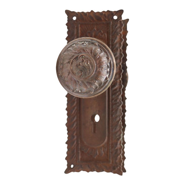 Antique Victorian Norwich Passage Door Knob Set For Sale
