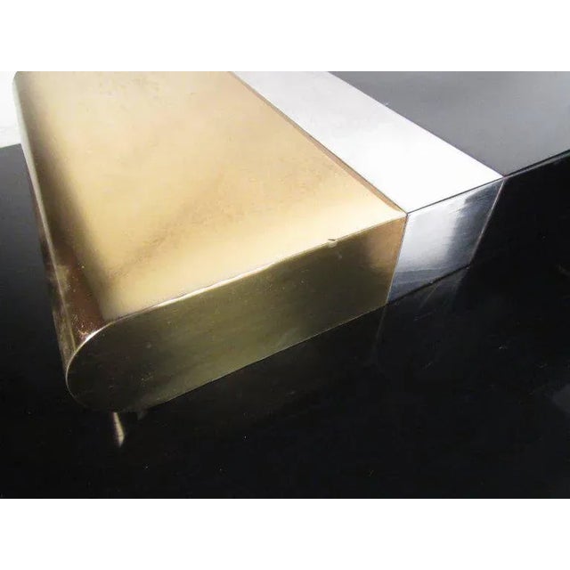 Metal Vintage Modern Console Table With Hall Mirror After Jean Claude Mahey - A Pair For Sale - Image 7 of 11