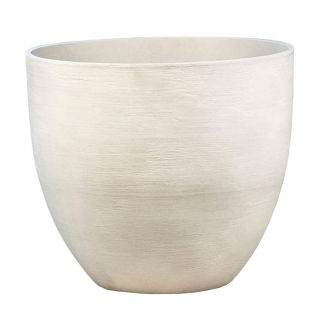 2020s Modern White Composite Planter Pot For Sale - Image 5 of 5