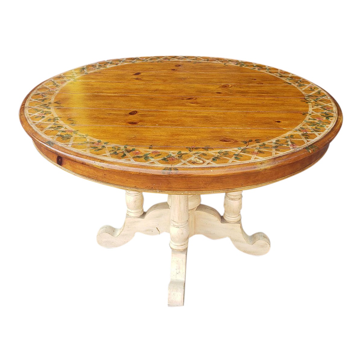 Country 48 Diameter Pine Dining Room Table Chairish
