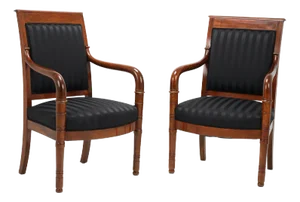 Set of Antique French Armchairs in Walnut, 1800