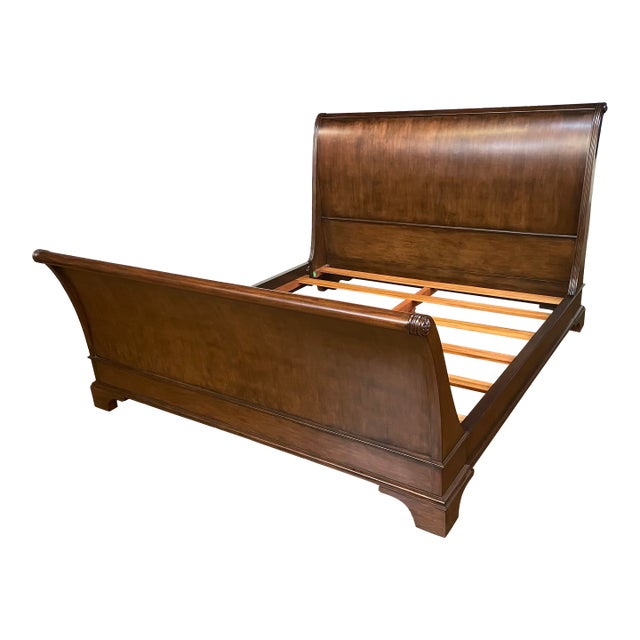 Traditional King Size Mahogany Sleigh Bed by Leighton Hall - Showroom Sample For Sale