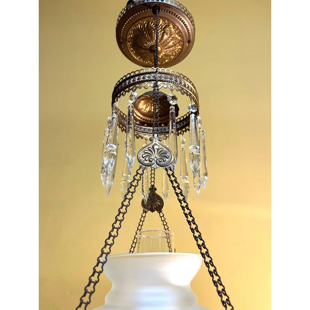 Mid 19th Century 19thC Bradley & Hubbard Victorian Pull-Down Kerosene Library Lamp For Sale - Image 5 of 7