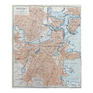 1909 Antique Map of Boston Metro Area