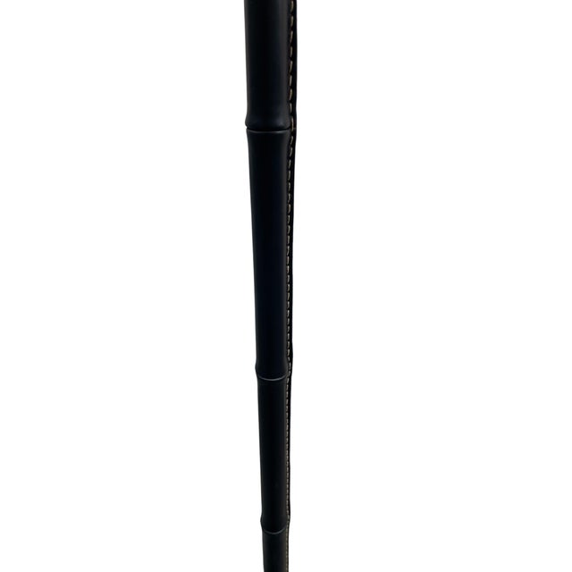 Stitched Leather Floor Lamp from Jacques Adnet, 1950s For Sale - Image 6 of 11