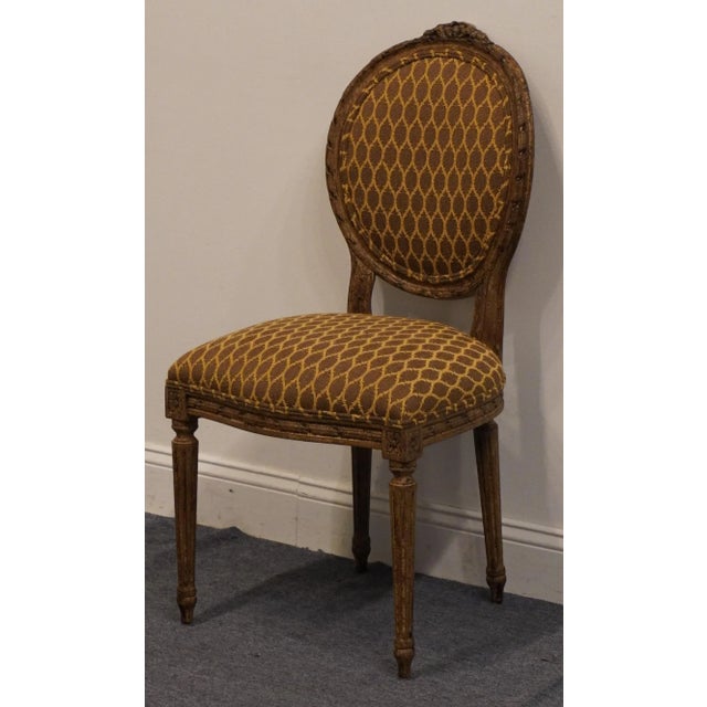 Set of 6 Rustic European Shabby Chic Style Antiqued Round Back Dining Side Chairs For Sale - Image 4 of 13