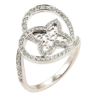18801 - Louis Vuitton Idylle Blossom Diamond 18k Gold Monogram Ring, Size 7 For Sale