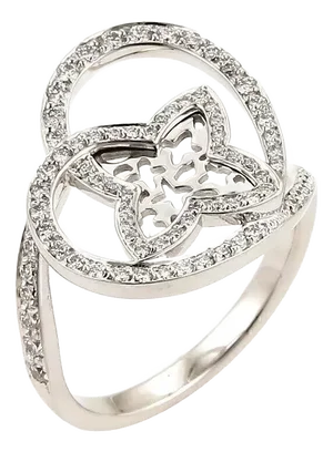 Louis Vuitton Idylle Blossom Diamond 18k Gold Monogram Ring, Size 7