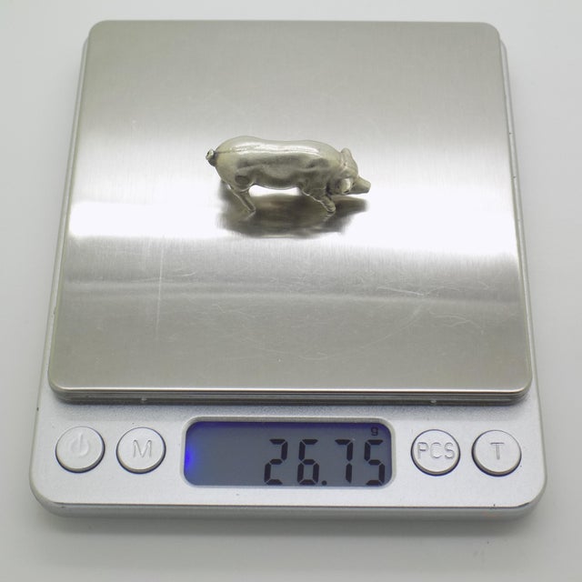 Silver Vintage Italian Handmade Silver 800 Pig Figurine, Arezzo, 1970s For Sale - Image 8 of 11