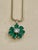 Emerald and Solitaire Diamonds Flower Pendant Necklace 14 Karat Yellow Gold For Sale - Image 17 of 18
