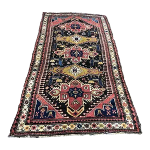 19th Hand Knotted Caucasian Kazak Gallery Runner Rug 4' 8" by 9' 1"