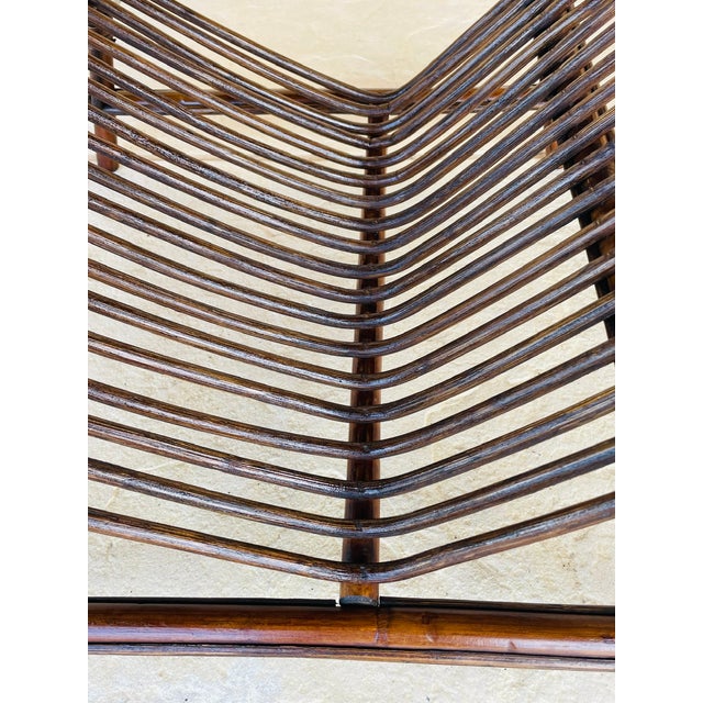 Mid-Century Italian Rattan and Bamboo Side Table, 1960s For Sale - Image 16 of 18
