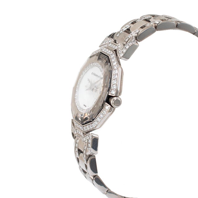 Ladies Century Dragon Stone 27mm Sapphire Diamond 18k White Gold Quartz Watch For Sale - Image 4 of 9