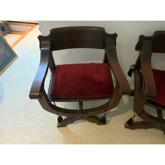 20th Century Pair Savonarola Chairs For Sale - Image 4 of 13