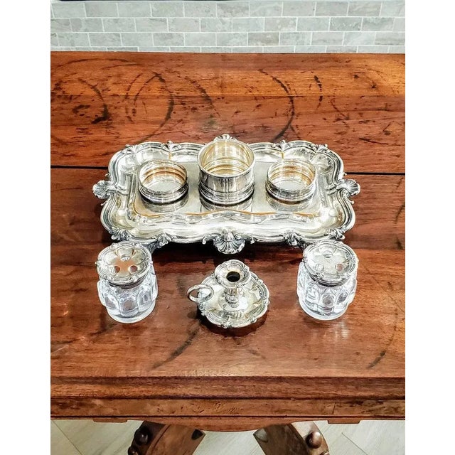 18th Century 18th/19th Century Antique English Georgian III Period Matthew Boulton Inkstand For Sale - Image 5 of 11