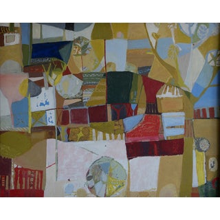 Lita, Large Abstract Composition, 1980s, Oil on Board For Sale