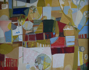 Lita, Large Abstract Composition, 1980s, Oil on Board