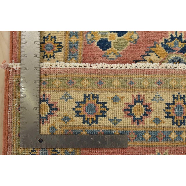 Kazak Runner 2’2” X 5’7” Pink Wool Tribal Hand-Knotted Oriental Rug For Sale - Image 9 of 9