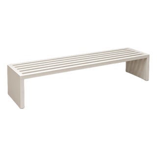 Vintage Weighty Wooden Bench, 1980s For Sale