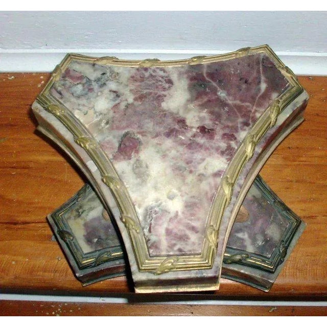 19th Century French Belle Epoch Breche Violette Marble Ormolu Mounted Pedestal Base Display Stands - A Pair For Sale In New York - Image 6 of 9