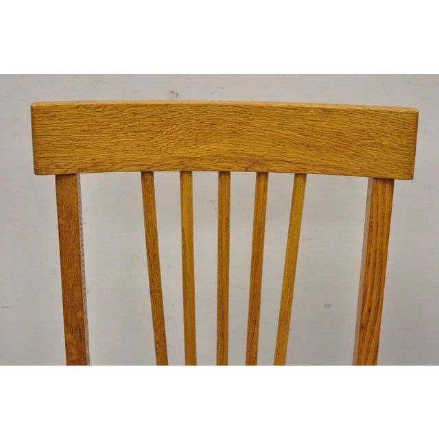 Early 20th Century Vintage Mission Arts & Crafts Oak Wood Child’s School Desk Chair For Sale - Image 10 of 11