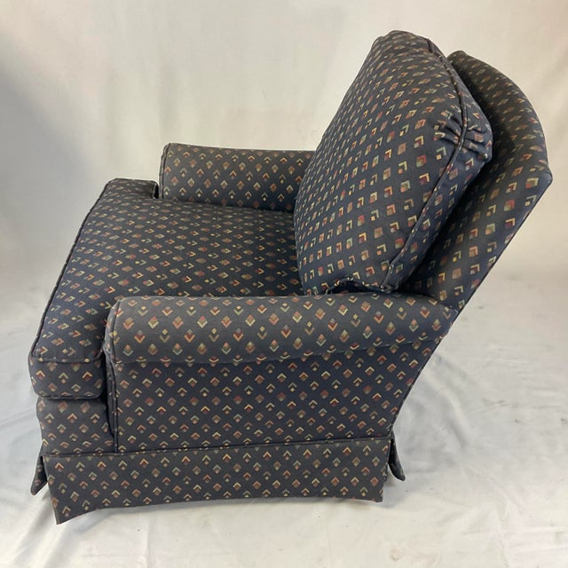 Navy Blue Vintage Henredon Custom Folio Collection Club Chair in Navy. For Sale - Image 8 of 12